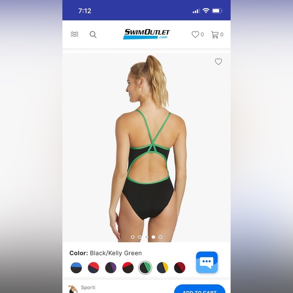 Competition swim suit size 26, black - Picture 2 of 3